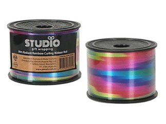 Studio 80m Rainbow Curling Ribbon  Reel